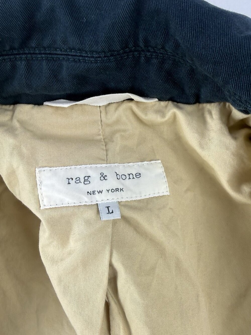 RAG & BONE Womens USN Rep Deck jacket Sz. L Navy Cotton Coat Workwear Zip Button - Picture 4 of 7